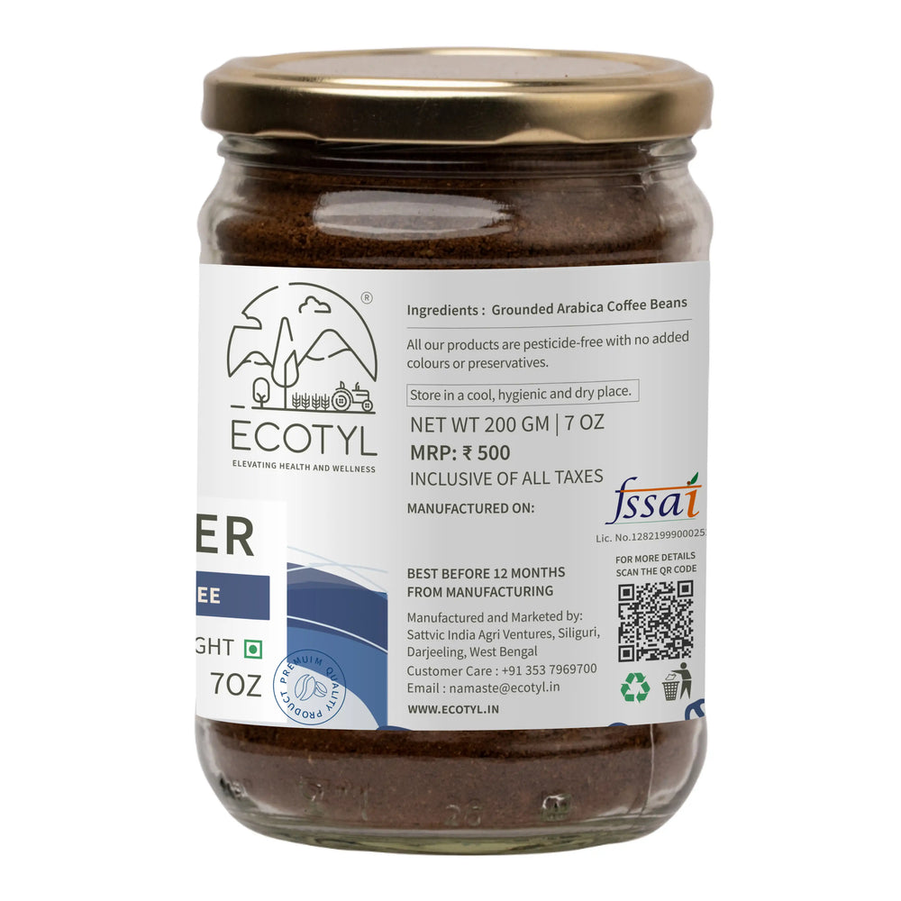 Ecotyl Coffee Powder | 100% Arabica | Strong Flavour & Rich Aroma | 200g - EarthBased 