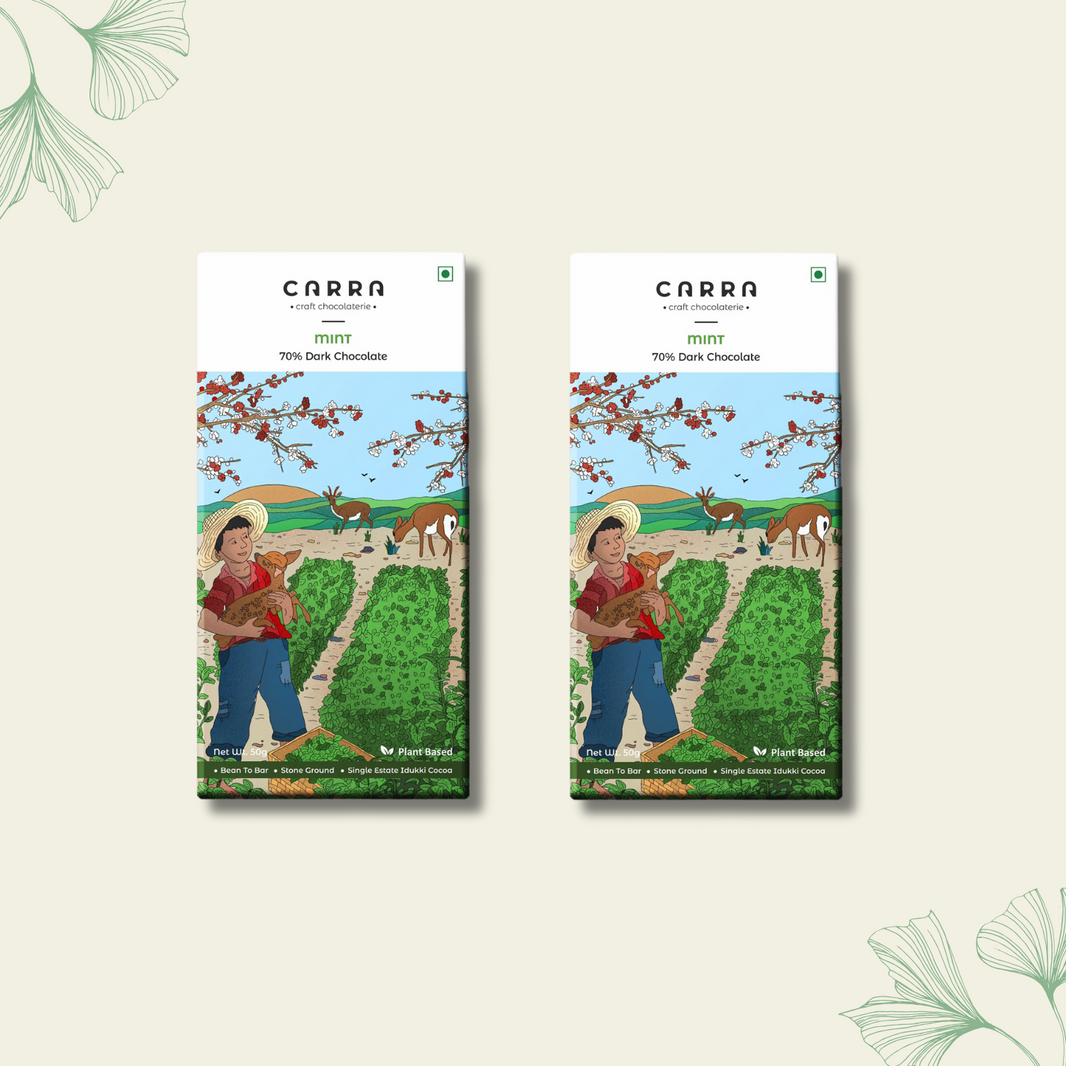 CARRA Mint in 70% Dark Chocolate 50G - EarthBased 