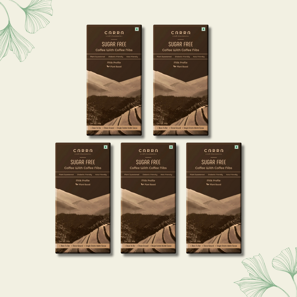 CARRA Coffee with coffee nibs in Plant Based Milk Chocolate 50G - EarthBased 