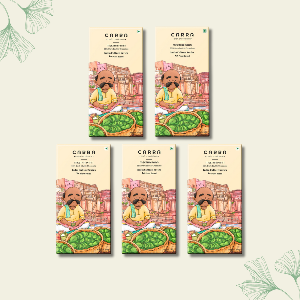 CARRA Meetha Paan in 55% Dark Chocolate 50G - EarthBased 