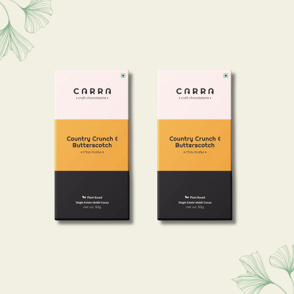 CARRA Country Crunch & Butterscotch in Plant Based Milk Chocolate 50G - EarthBased 