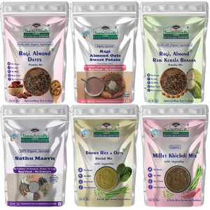 TummyFriendly Foods Certified Organic Baby Food For Toddlers, 1 Year plus. 6 Packs, 50g Each Cereal (300 g, Pack of 6) - EarthBased 