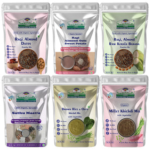 TummyFriendly Foods Certified Organic Baby Food For Toddlers, 1 Year plus. 6 Packs, 50g Each Cereal (300 g, Pack of 6) - EarthBased 