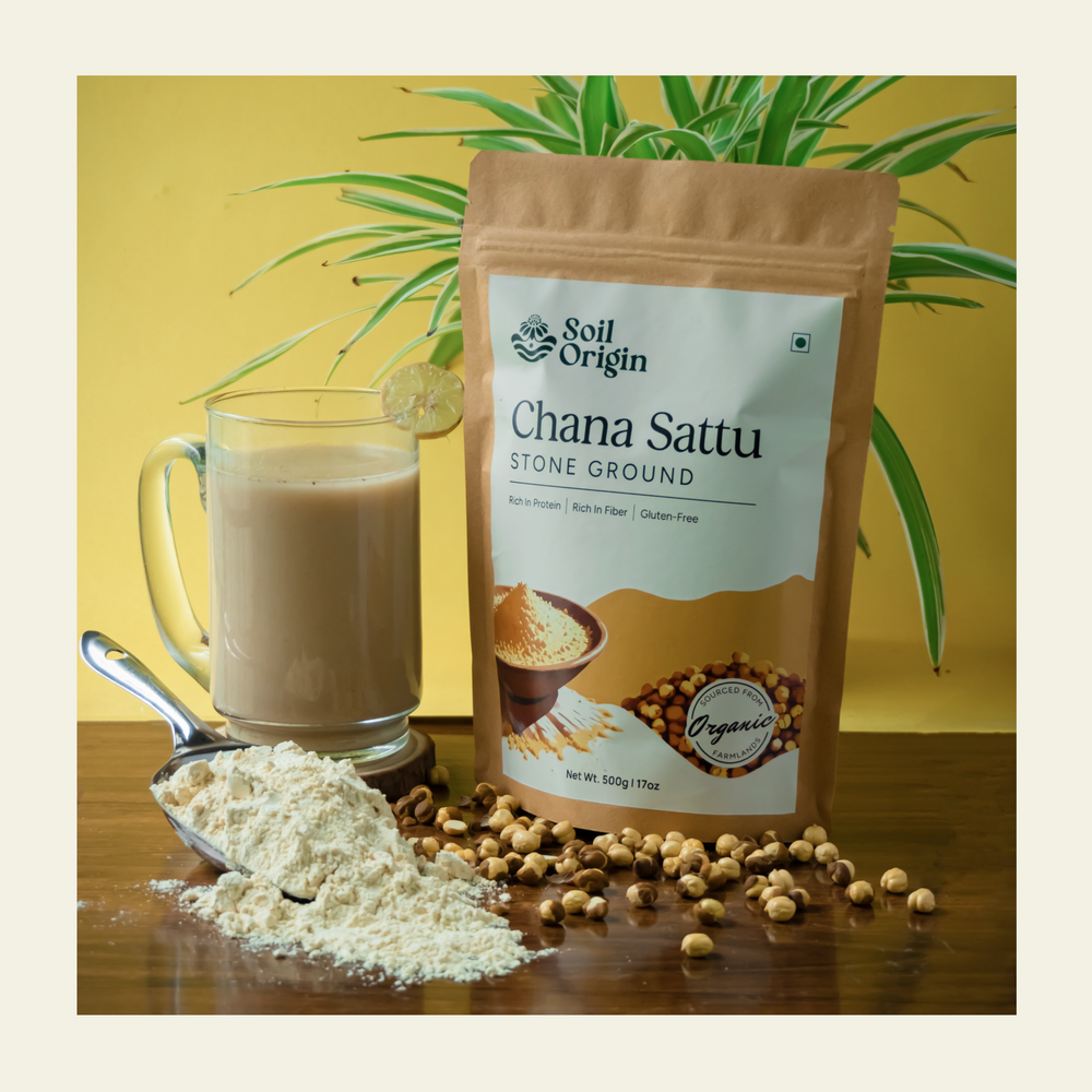 Chana Sattu Atta (Stone Ground) | Pack of 2 | Soil Origin - EarthBased 