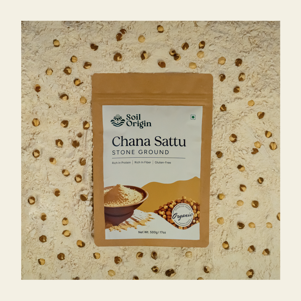 Chana Sattu Atta (Stone Ground) | Pack of 2 | Soil Origin - EarthBased 