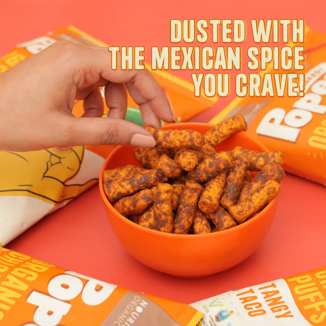Nourish Organics Chickpea Puffs | TANGY TACO (Pack x4) - EarthBased 