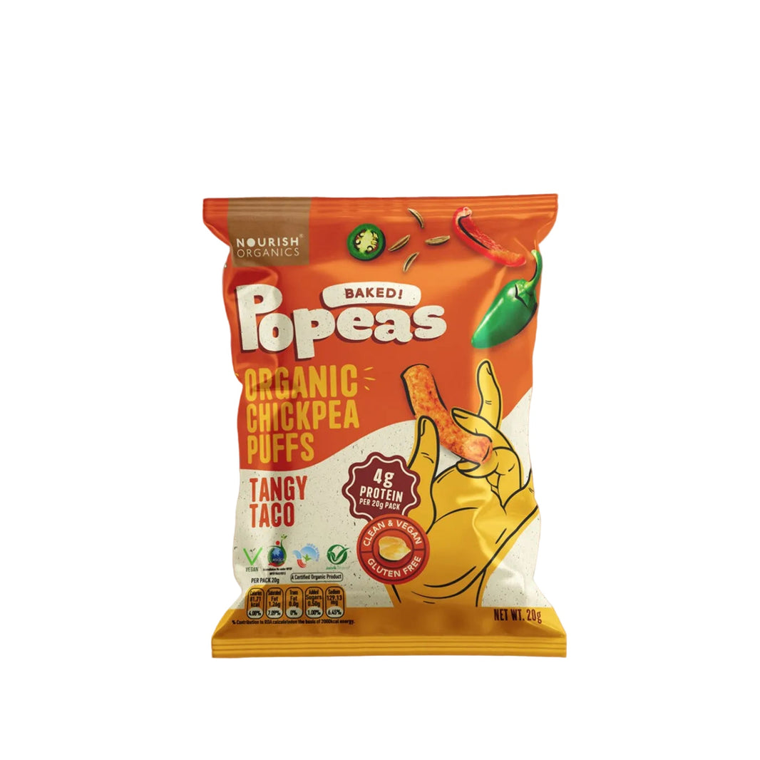 Nourish Organics Chickpea Puffs | TANGY TACO (Pack x4) - EarthBased 