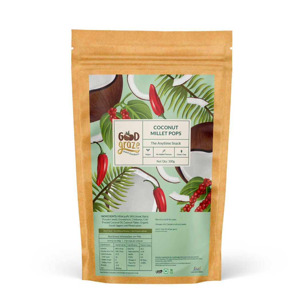 Good Graze Coconut Millet Pops 200g - EarthBased