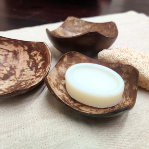 Coconut Shell Soap Dish (Square) - EarthBased 