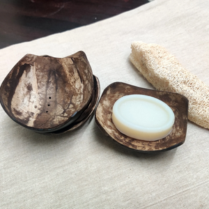 Coconut Shell Soap Dish (Square) - EarthBased 