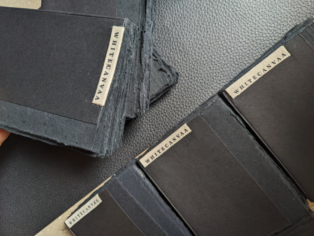 Black Paper Travel Journal I Compact pocket Diary - EarthBased 