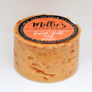Burnt Red Chili and Garlic Wheel | Millie's Vegan Cheese - EarthBased 