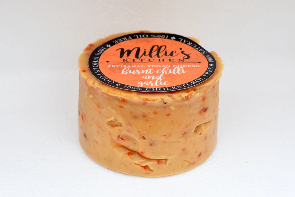 Burnt Red Chili and Garlic Wheel | Millie's Vegan Cheese - EarthBased 