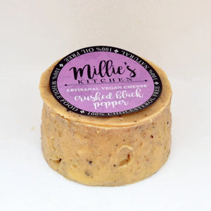 Crushed Pepper Wheel | Millie's Vegan Cheese - EarthBased 