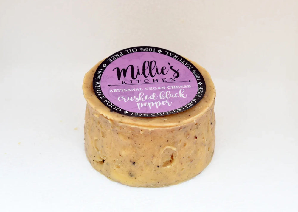 Crushed Pepper Wheel | Millie's Vegan Cheese - EarthBased 