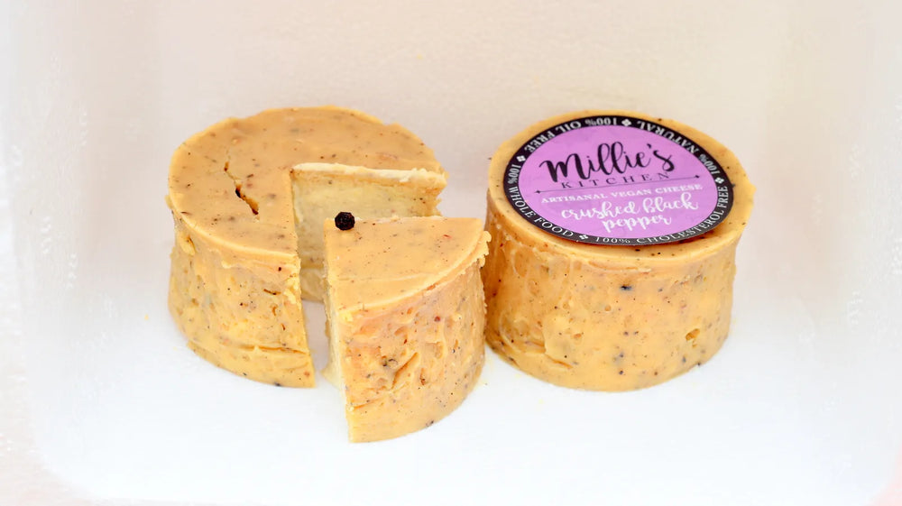 Crushed Pepper Wheel | Millie's Vegan Cheese - EarthBased 