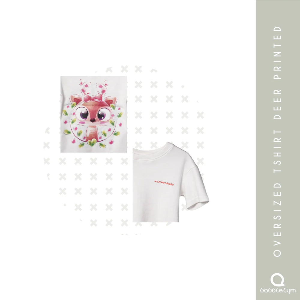 OVERSIZED TSHIRT DEER PRINTED - EarthBased 
