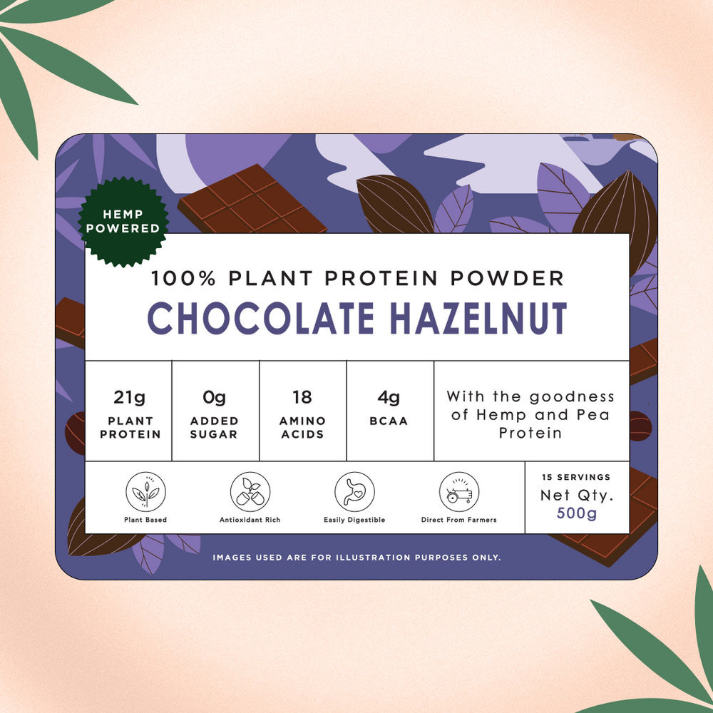Hemp Protein - Chocolate Hazelnut | 500G (15 SERVINGS) - EarthBased 