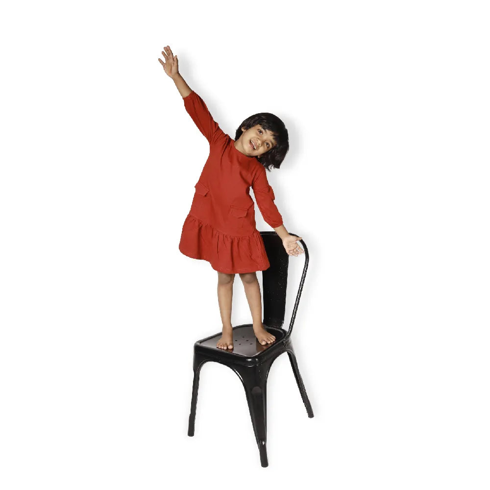 Cuff sleeve frock with flap pockets - EarthBased 