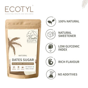 Ecotyl Dates Sugar | Natural Sweetener | Rich in Minerals | 300g - EarthBased 
