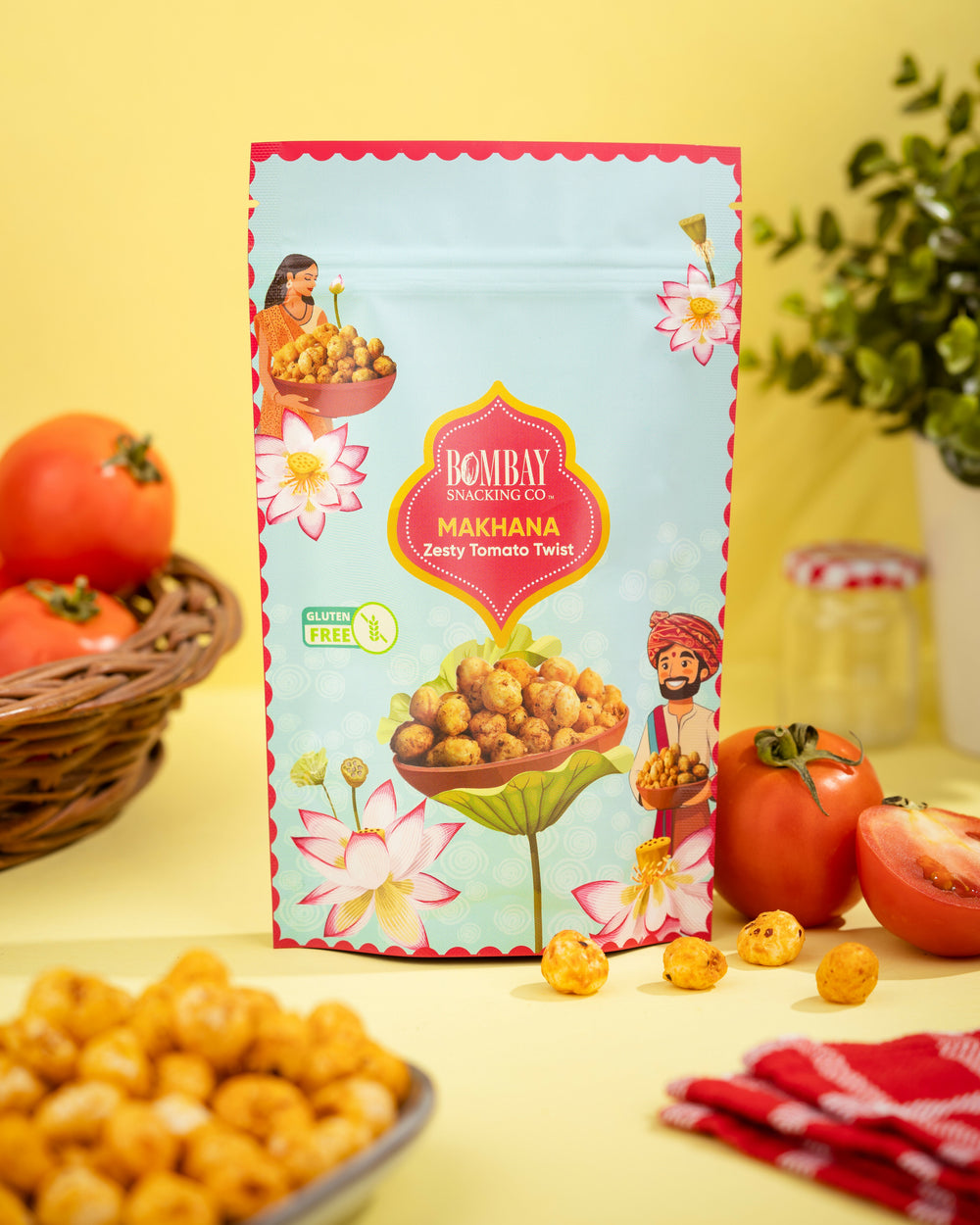 Bombay Snacking Co. 4 flavor Foxnuts ( Packs of 4) – Roasted Healthy Snack | Gluten-Free & Low Calorie - EarthBased 