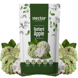 NECTAR SUPERFOODS- FREEZE DRIED CUSTARD APPLE CUBES- PACK OF 2 UNITS 20 GM EACH - EarthBased 