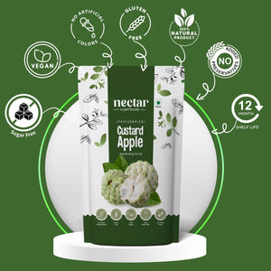 NECTAR SUPERFOODS- FREEZE DRIED CUSTARD APPLE CUBES- PACK OF 2 UNITS 20 GM EACH - EarthBased 