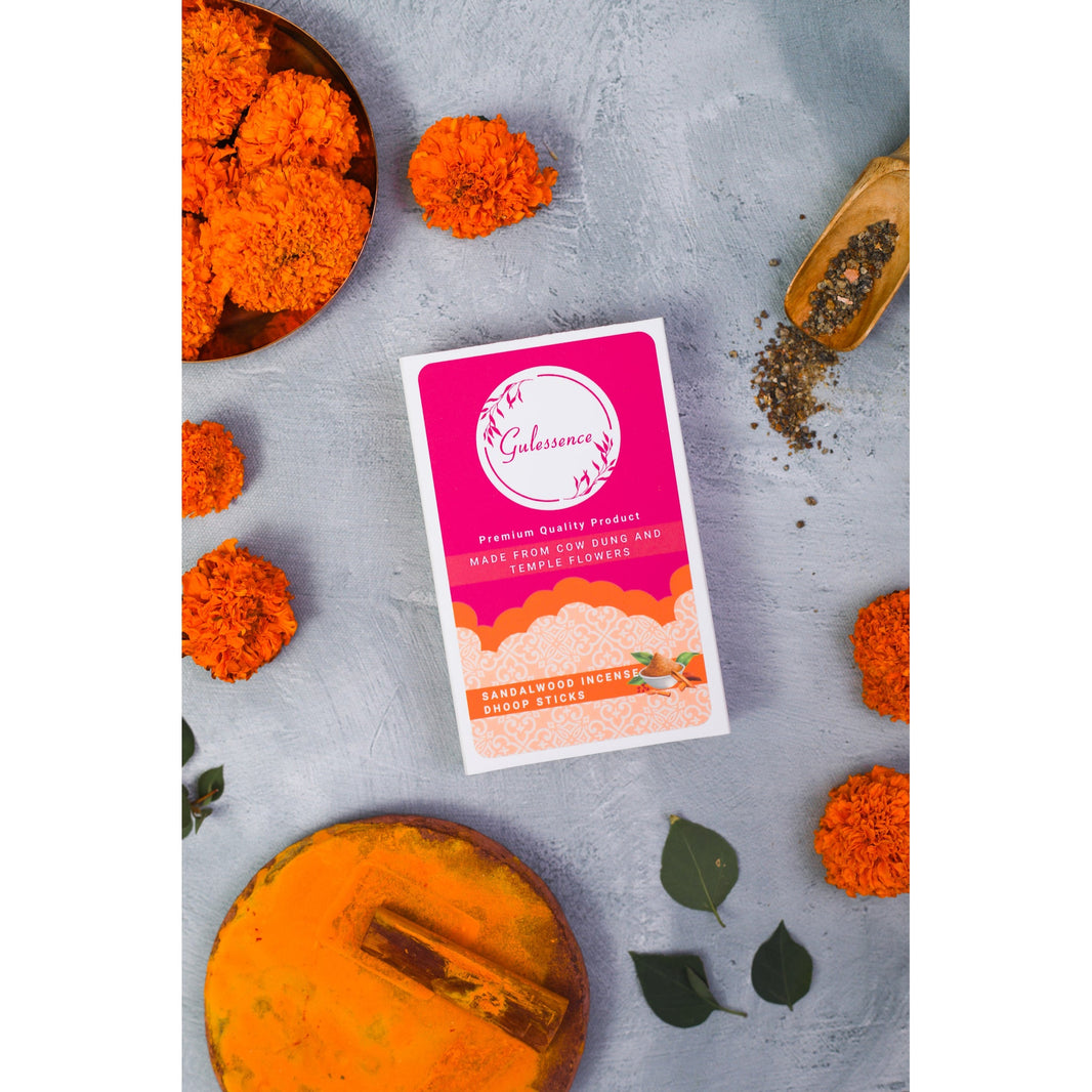 Gulessence Sandal, Rose, Jasmine Bambooless Dhoop Sticks | Pack of 3 - EarthBased 