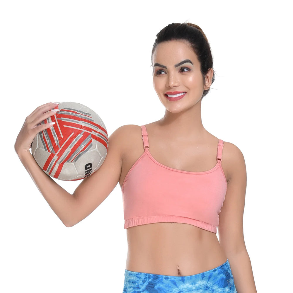 Bamboo Fabric Teenager Bra Non-Padded Non-Wired | Pop-On Bra | Detachable And Adjustable Straps | High Coverage Bra For Teenager | Pack of 2 - EarthBased 