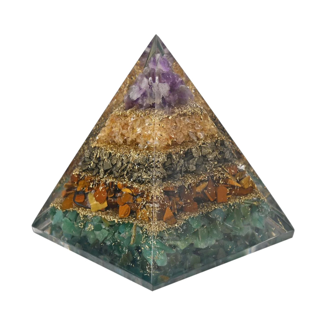 Natural Multi-Stone Money Magnet Pyramid for Wealth & Prosperity - EarthBased 