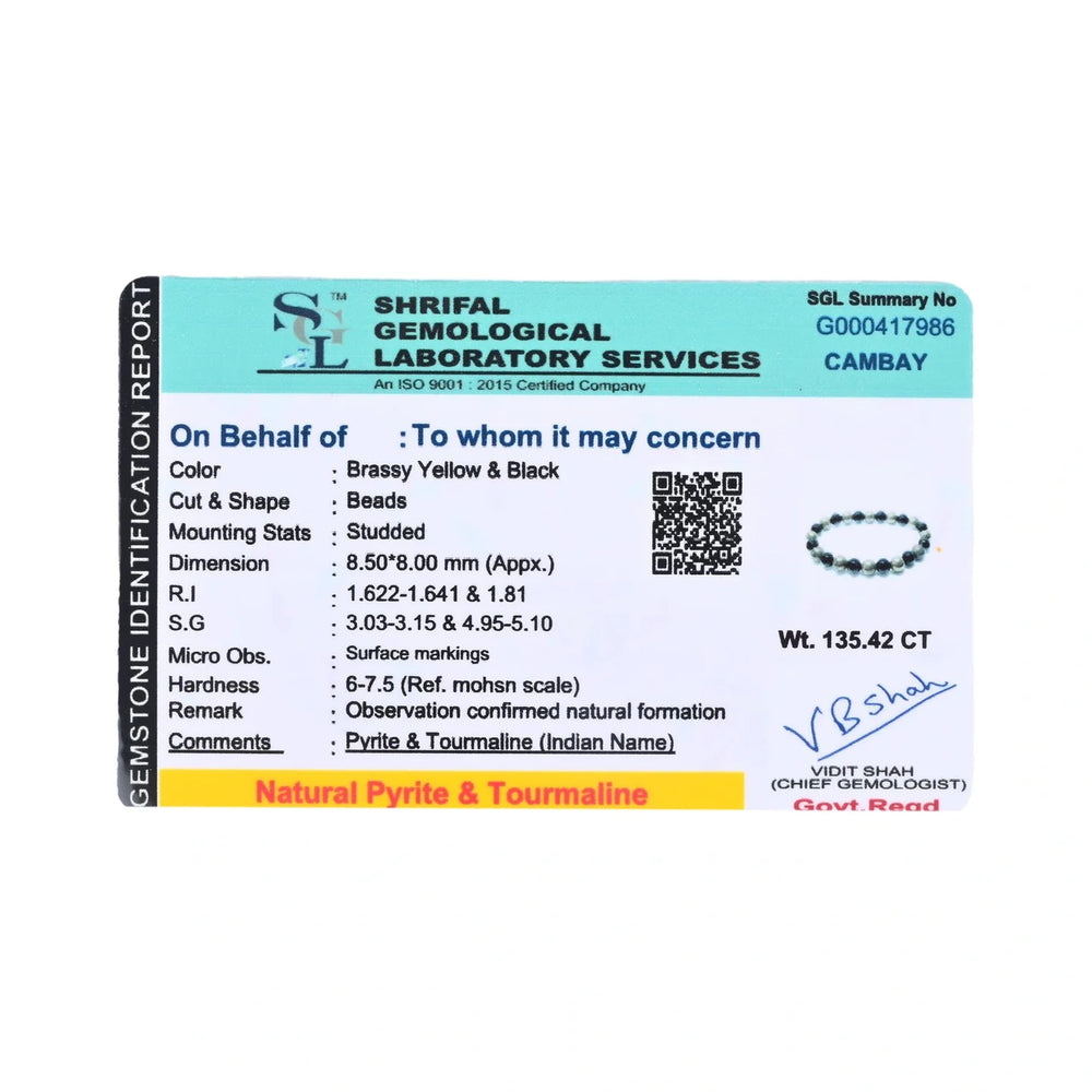 Natural Pyrite & Tourmaline Bracelet for Wealth, Power & Protection - EarthBased 