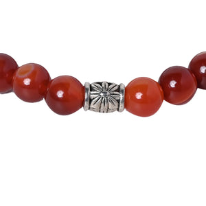 Gemstone bracelet Carnelian stone is life-force, vitality and energy, strengthen Sacral Chakra and help in balancing energy - EarthBased 