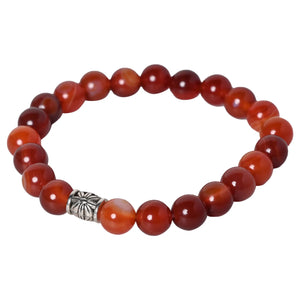 Gemstone bracelet Carnelian stone is life-force, vitality and energy, strengthen Sacral Chakra and help in balancing energy - EarthBased 