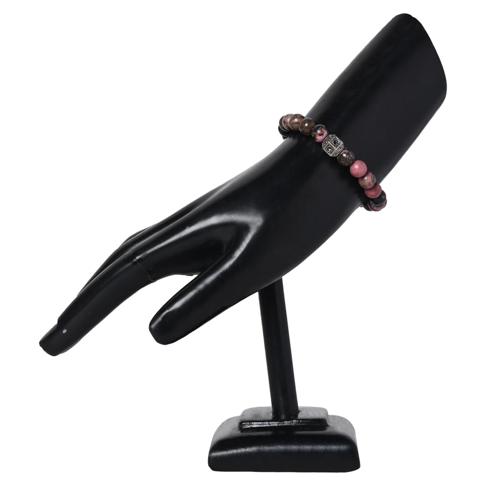 Gemstone Healing Bracelet Rhodonite helps in achieve goal ang good during time of transformation, it bring sympathy and empathy towards other - EarthBased 