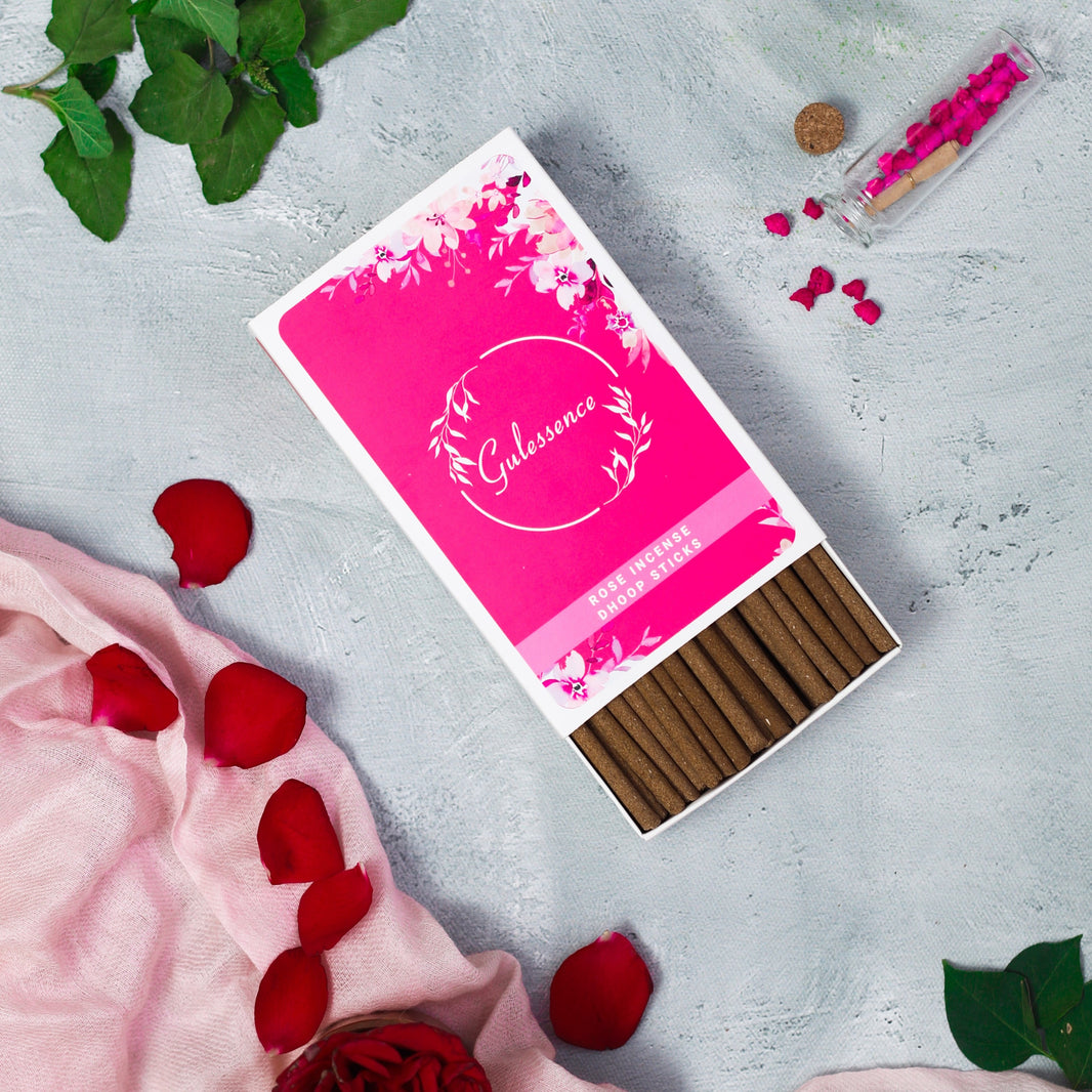Gulessence Nirvanasence, Rose, Jasmine Bambooless Dhoop Sticks | Pack of 3 - EarthBased 