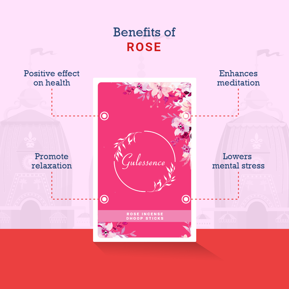 Rose Bamboo less Dhoop Sticks | Made from Temple Flower | Gulessence - EarthBased 