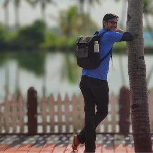 Dugong Backpack - Olive Green & Charcoal Black | Clan Earth - EarthBased 