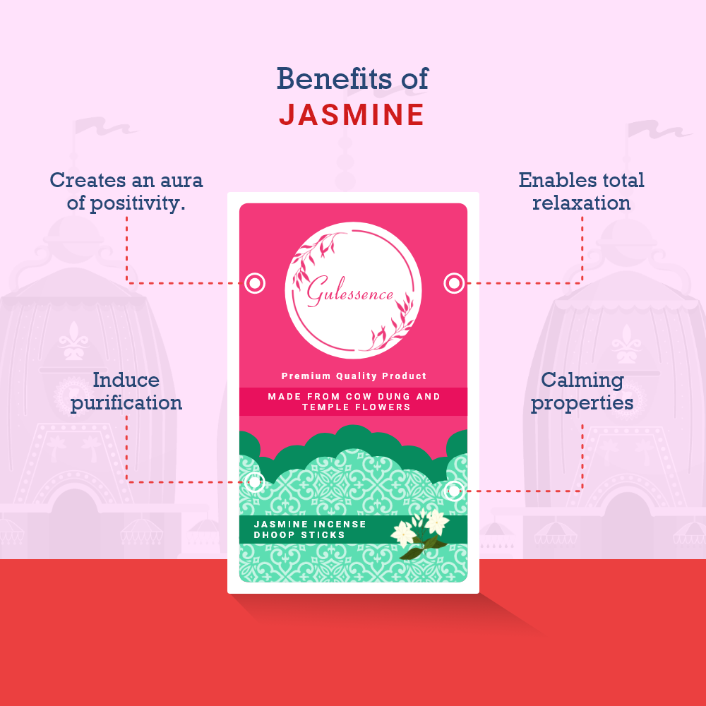 Rose Havan cup & Jasmine Dhoop Sticks - Made from Cowdung & Temple Flowers | Combo Boxes | Gulessence | Pack of 2 - EarthBased 