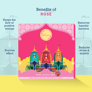 Rose Havan cup & Jasmine Dhoop Sticks - Made from Cowdung & Temple Flowers | Combo Boxes | Gulessence | Pack of 2 - EarthBased 