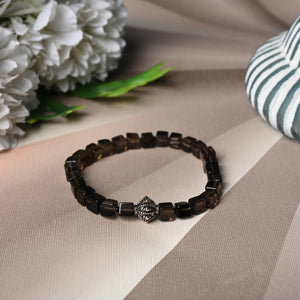 Embrace Tranquility with our Smoky Quartz Healing Gemstone Bracelet - EarthBased 