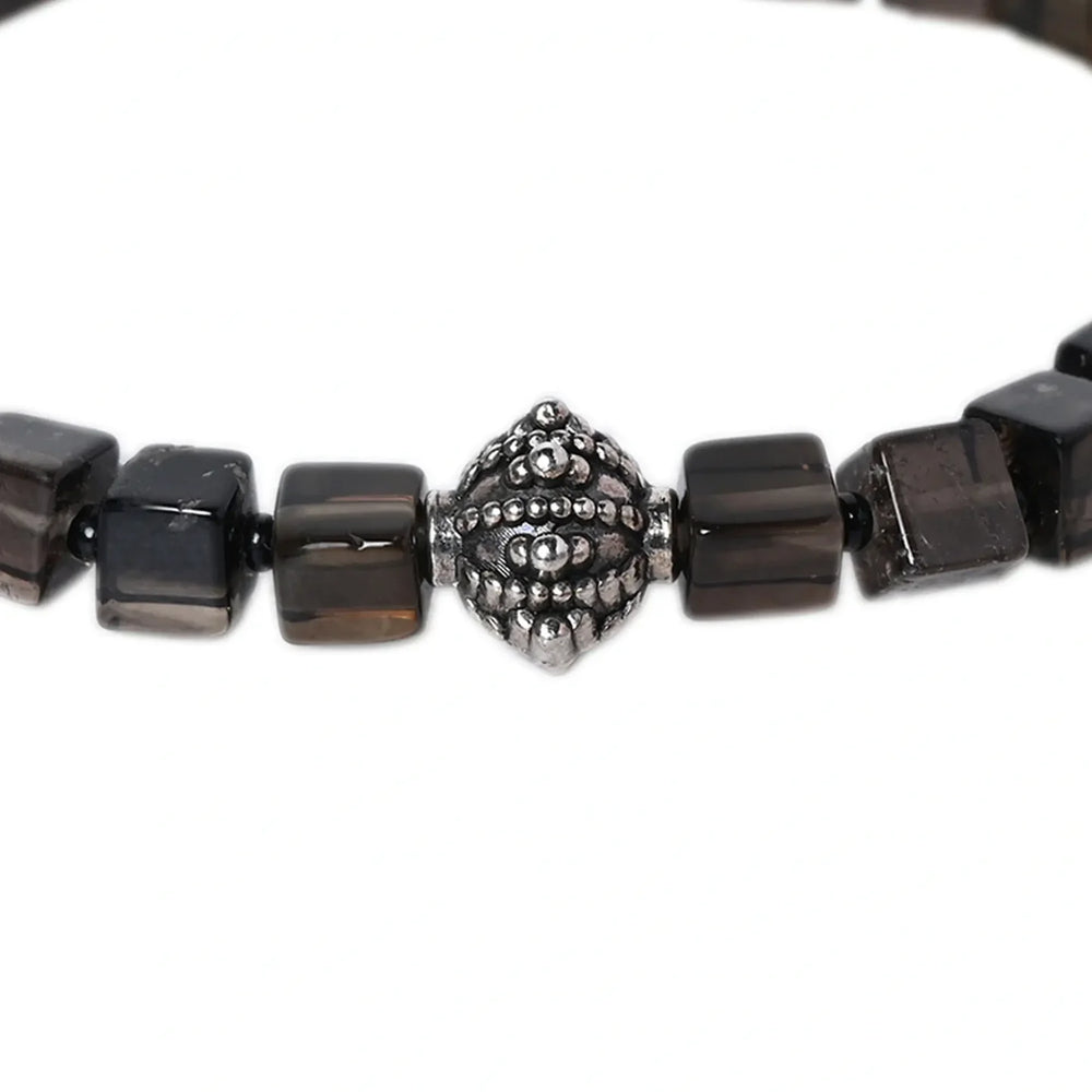 Embrace Tranquility with our Smoky Quartz Healing Gemstone Bracelet - EarthBased 