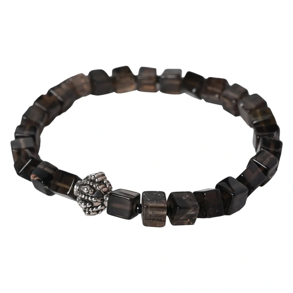 Embrace Tranquility with our Smoky Quartz Healing Gemstone Bracelet - EarthBased 