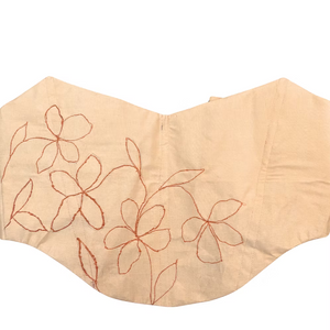 Peach Corset with red floral embroidery 