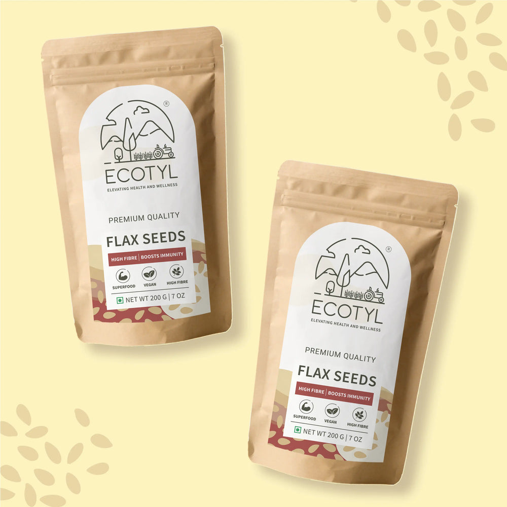 Ecotyl Flax Seeds - Set of 2 | Unroasted | 2 x 200g - EarthBased 