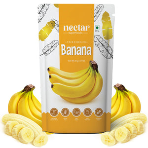NECTAR SUPER FOODS- FREEZE DRIED BANANA SLICES- PACK OF 2 UNITS 20 GM EACH - EarthBased 