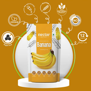 NECTAR SUPER FOODS- FREEZE DRIED BANANA SLICES- PACK OF 2 UNITS 20 GM EACH - EarthBased 