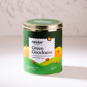 NECTAR SUPERFOODS- FREEZE DRIED GREEN GOODNESS SMOOTHIE MIX -300 GM PACK-PACK OF 1 UNIT - EarthBased 