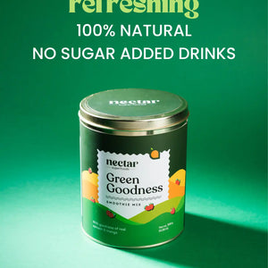 NECTAR SUPERFOODS- FREEZE DRIED GREEN GOODNESS SMOOTHIE MIX -300 GM PACK-PACK OF 1 UNIT - EarthBased 