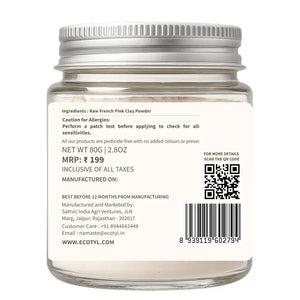 Ecotyl French Pink Clay | Gentle Detox Clay | Skin Brightening | 80g - EarthBased 