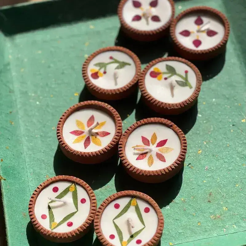 The Good Route Festive Diyas- small set of 4, 2 pack - EarthBased 